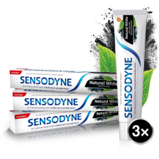 Sensodyne Natural White fogkrém aktív szénnel, 3x75 ml fogkrém