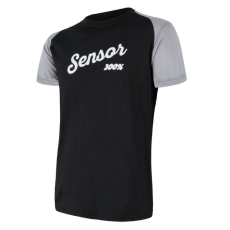 Sensor Férfi póló érzékelő Merino Active PT logó fekete-szürke
