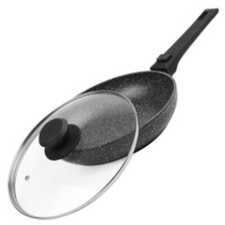 Serpenyő fedővel GP-3022DRL, márvány burkolat, levehető fogantyú, 22cm edény