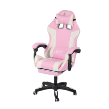  SETA GAMER FOTEL, MASSZÁZS FUNKCIÓVAL rózsaszín-fehér forgószék