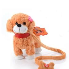  Sétáló, zenélő barna kutya - pórázzal vezethető kutyus (BBJ) plüssfigura