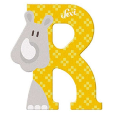 Sevi Fa betű állatos - R - sárga gyerekszoba dekoráció