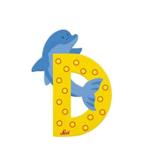 Sevi fa betűk - D - sárga Delfin tapéta, díszléc és más dekoráció