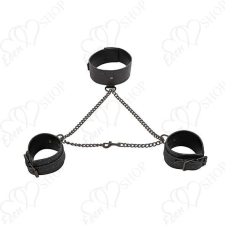 Sex & Mischief S&M - Shadow Sparkle Collar and Cuff Set black bilincs, kötöző