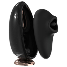 Sex HD Mirror - melegítő funkciós nyaló vibrátor (fekete) vibrátorok