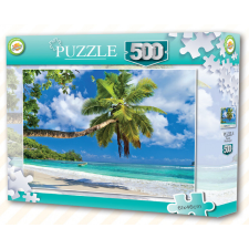  Seychelles Tengerpart Palm tree puzzle 500 db-os puzzle, kirakós