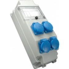 Sez vízálló ipari csatlakozószekrény 5 modulos 4xSchuko 16A 2P+F , IP54 villanyszerelés