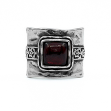 Shablool Izraeli ezüst gránát köves csőgyűrű gyűrű