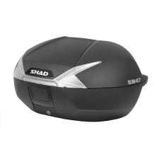 SHAD SH47 Top case fekete fehér prizmával (D0B47106) SHAD  Vázak, idomok, kiegészítők Dobozok egyéb motorkerékpár alkatrész