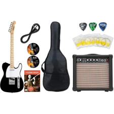 Shaman Element sorozat Tcx-100B Elektromos Gitár Fekete Starter Szett gitár és basszusgitár