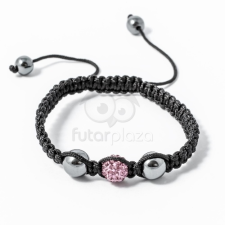  Shamballa karkötő 1 kristály + 2 csakragolyó világoslila jwr-1528 karkötő