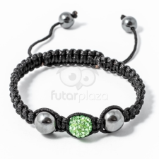 Shamballa karkötő 1 kristály + 2 csakragolyó világoszöld jwr-1534 karkötő