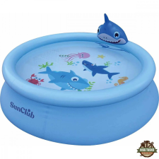 Shark 3D felfújható pancsolómedence spriccelővel 190 x 47 cm medence