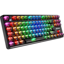 Sharkoon Crystal Shark Wireless / Vezetékes Mechanikus Gaming Billentyűzet Német - Fekete (4044951040124) billentyűzet