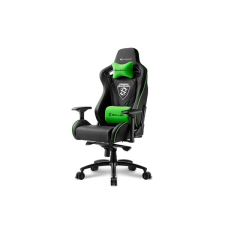 Sharkoon Gamer szék - Skiller SGS4 Black/Green (állítható háttámla/magasság; 4D kartámasz; PVC; aluminium talp; 150kg-ig forgószék