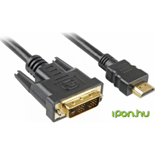 Sharkoon HDMI DVI-D Átalakító Fekete 1m 4044951017324 audió/videó kellék, kábel és adapter