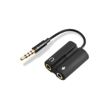 Sharkoon Kábel Átalakító - PMP35 (3,5mm TRRS jack - 3,5mm audio + mikrofon jack; fekete) kábel és adapter