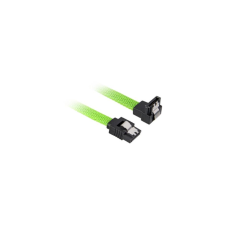 Sharkoon Kabel   SATA III 90° sleeve  0,45m         grün (4044951016525) kábel és adapter