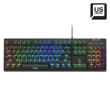 Sharkoon SKILLER SGK30 (Piros) Mechanikus USB Gaming Billentyűzet US - Fekete (4044951030019) billentyűzet