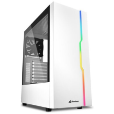 Sharkoon Számítógépház - RGB Slider White (fehér; üveg oldal; alsó táp; ATX; 6x120mm; 2xUSB3.0; 1xUSB2.0; I/O) számítógép ház