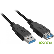 Sharkoon USB 3.0 Hosszabbító Fekete 3m 4044951015696 kábel és adapter