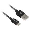 Sharkoon USB-A apa - Micro USB apa 2.0 Adat és töltő kábel - Fekete/szürke (2m) (4044951027019)