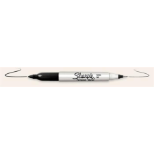 Sharpie Alkoholos marker, kúpos, kétvégű, SHARPIE "Twin Tip", fekete filctoll, marker