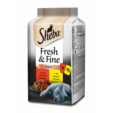 Sheba Sheba Fresh&#038;Fine Mini húsos válogatás szószban 6x50g macskaeledel