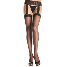  Sheer Thigh Highs - BLACK -  PLUS SIZE - HOSIERY harisnya