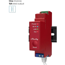 Shelly Pro 1PM, kapcsolómodul DIN-sínre, fogyasztásmérés, LAN, WiFi, Bluetooth villanyszerelés