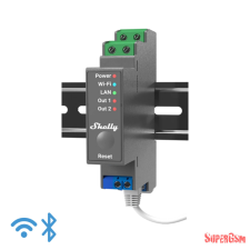 Shelly Pro 2 DIN sínre szerelhető 2 áramkörös Wifi-s okosrelé okos kiegészítő