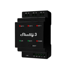Shelly PRO 3 - három áramkörös WiFi + Ethernet + Bluetooth okosrelé, kapcsolóbemenettel, DIN-sínr... villanyszerelés