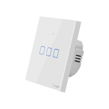 Shelly Sonoff TX T0 EU 3C WiFi vezérlésű távvezérelhető érintős hármas csillár villanykapcsoló fehér (SON-KAP-TXT03) villanyszerelés