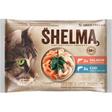  Shelma alutasak lazac-tőkehal 4*85g macskaeledel
