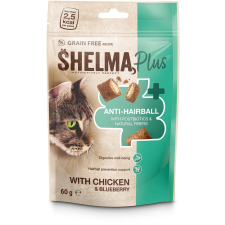 Shelma Anti-hairball gabonamentes párnácska, csirke, áfonya 60 g jutalomfalat macskáknak