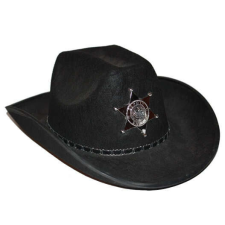  Sheriff kalap csillaggal - fekete jelmez
