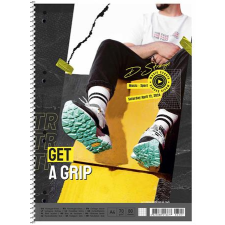 SHKOLYARYK Spirálfüzet, A4+, vonalas, 80 lap, SHKOLYARYK "Get a grip", vegyes füzet