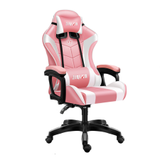 Shopever Brava Tech 208 Gamer szék, textilbőr felülettel, rózsaszín-fehér forgószék