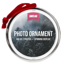 Shot2Go Shot2Go Fényképtartós, forgó karácsonyfadísz, ezüst karácsonyfadísz