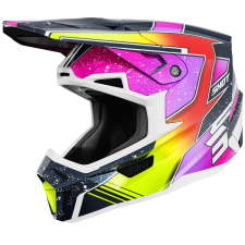 SHOT Lite Racing motokrossz bukósisak gyöngyházkék–fluo sárga bukósisak
