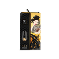 Shunga Aiko - szilikon, akkus, vízálló csiklóizgató vibrátor - 10,8 cm (fekete) vibrátorok
