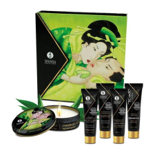 SHUNGA Geisha - zöld teás síkosító, masszázsolaj és gyertya szett (5 részes) - masszázskrémek, masszázsolajok