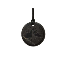 Shungit medál életfa gravírozott 30mm medál