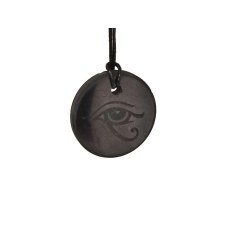 Shungit medál gravírozott Hórusz szeme 30mm medál