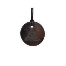 Shungit medál trefoil gravírozott 30mm medál