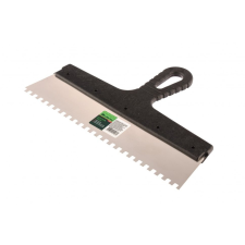 SIBRTEH Spatulya fogazott 300mm 6x6mm rozsdamentes, mûanyag nyéllel kőműves és burkoló szerszám