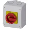 Siemens 3LD2165-3VB53 Vészleállító kapcsoló, 6P, 25A, tokozott, piros/sárga kar