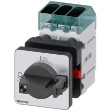 Siemens 3LD3050-0TK11 BE-KI kapcsoló, 3P, 16A, előlapra, 48x48mm, fekete villanyszerelés