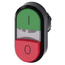 Siemens 3SU1000-3BB42-0AK0 dupla fejű nyomógomb, zöld ( I ) / piros kiálló (O) Sirius villanyszerelés