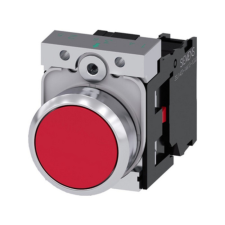 Siemens 3SU1150-0AB20-1CA0 komplett nyomógomb, piros, 1NC, fém, csavaros Sirius villanyszerelés